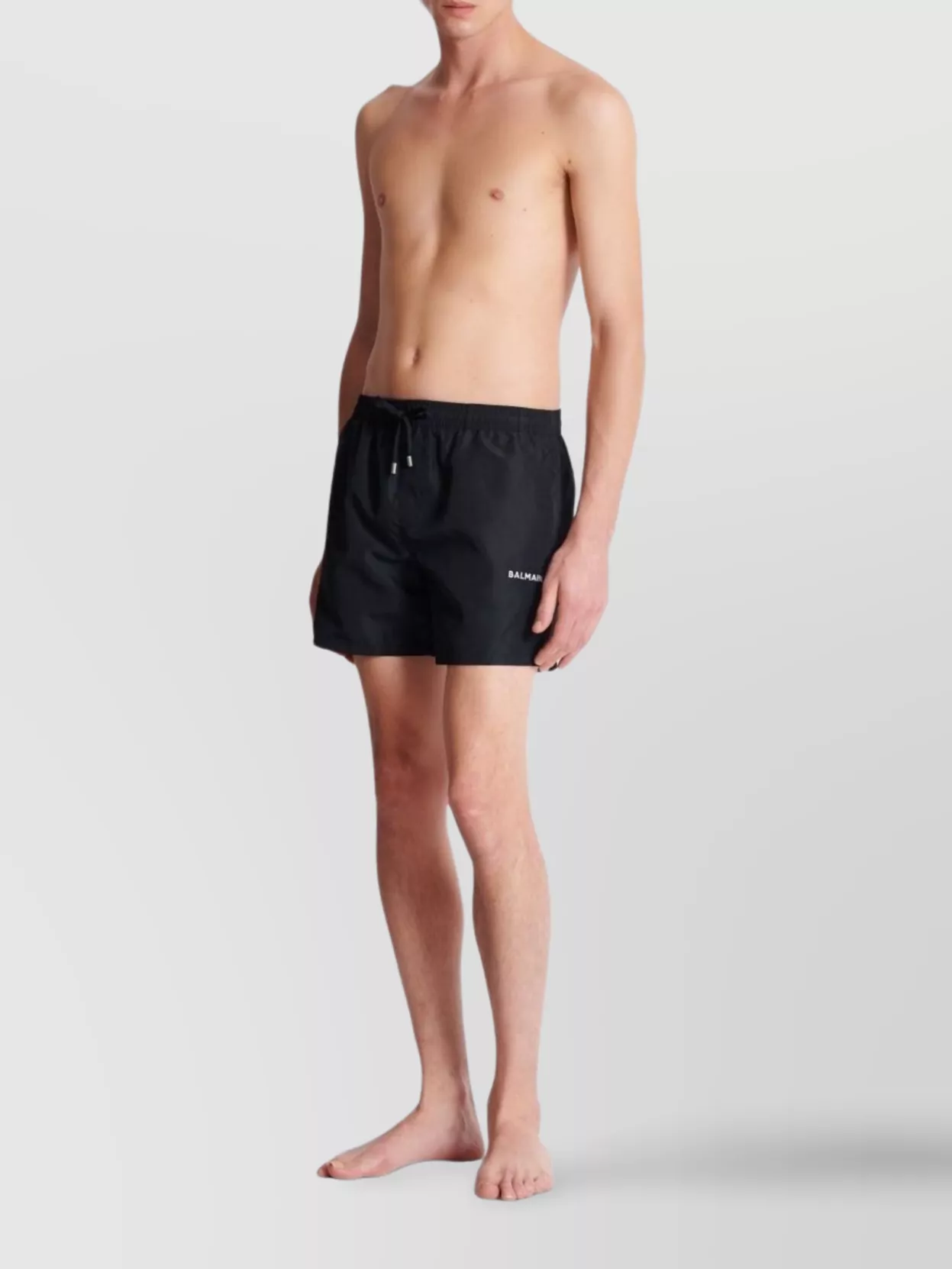 Balmain Swimwear With Elastic Waistband And Pockets In Black