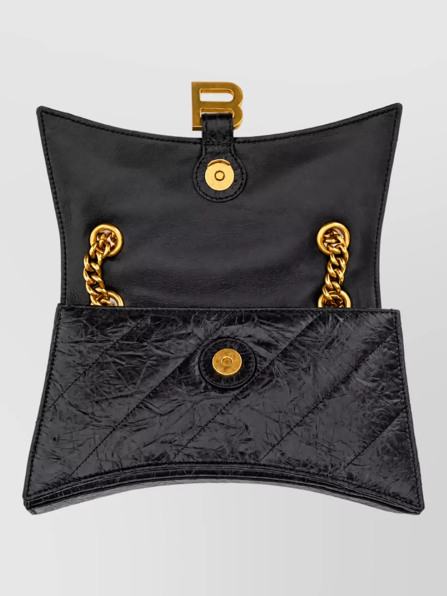 Balenciaga Crush Small Leather Clutch Bag