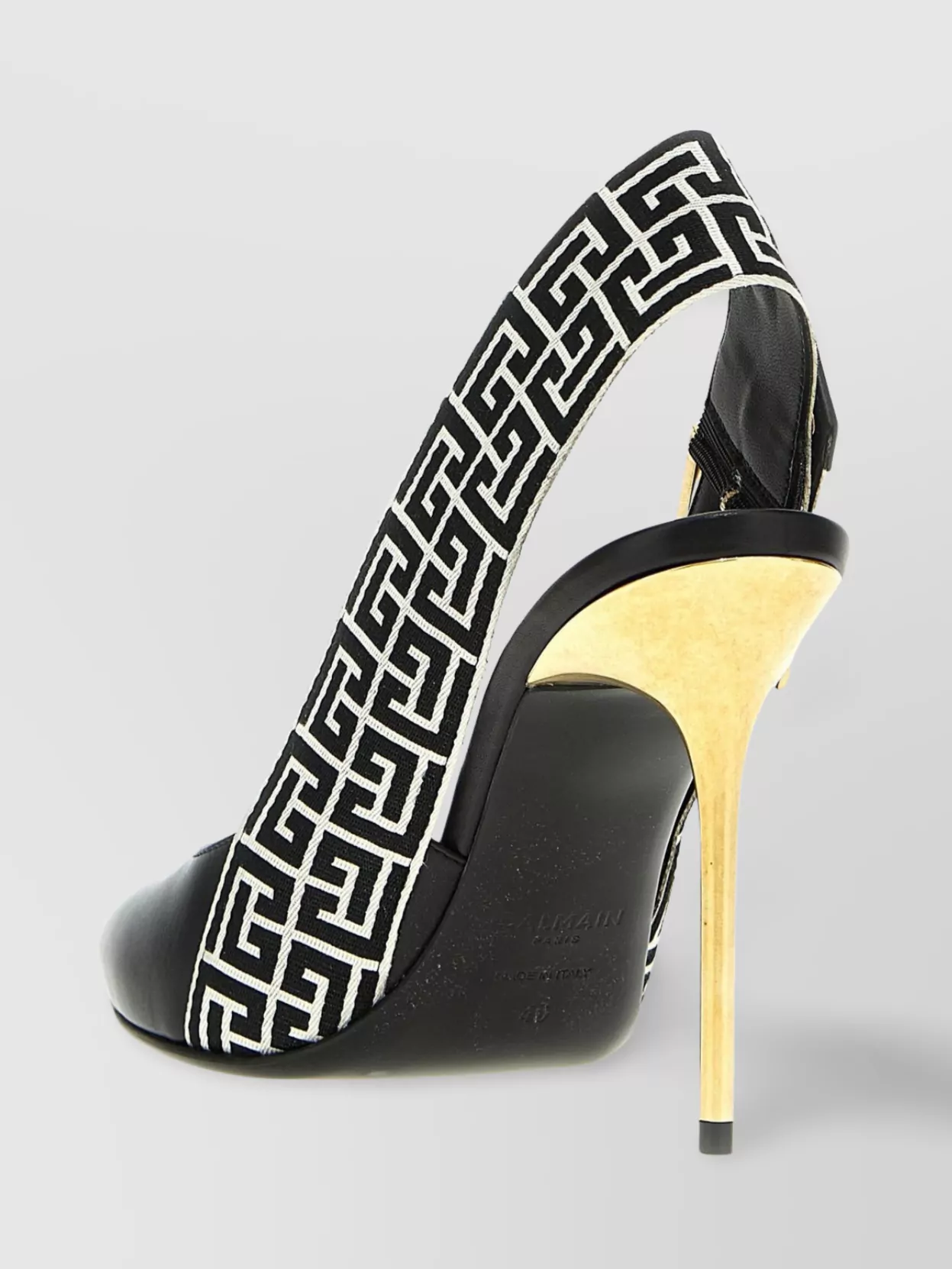 Balmain 'slingbacks Ruby' Geometric Pattern Stiletto Heel