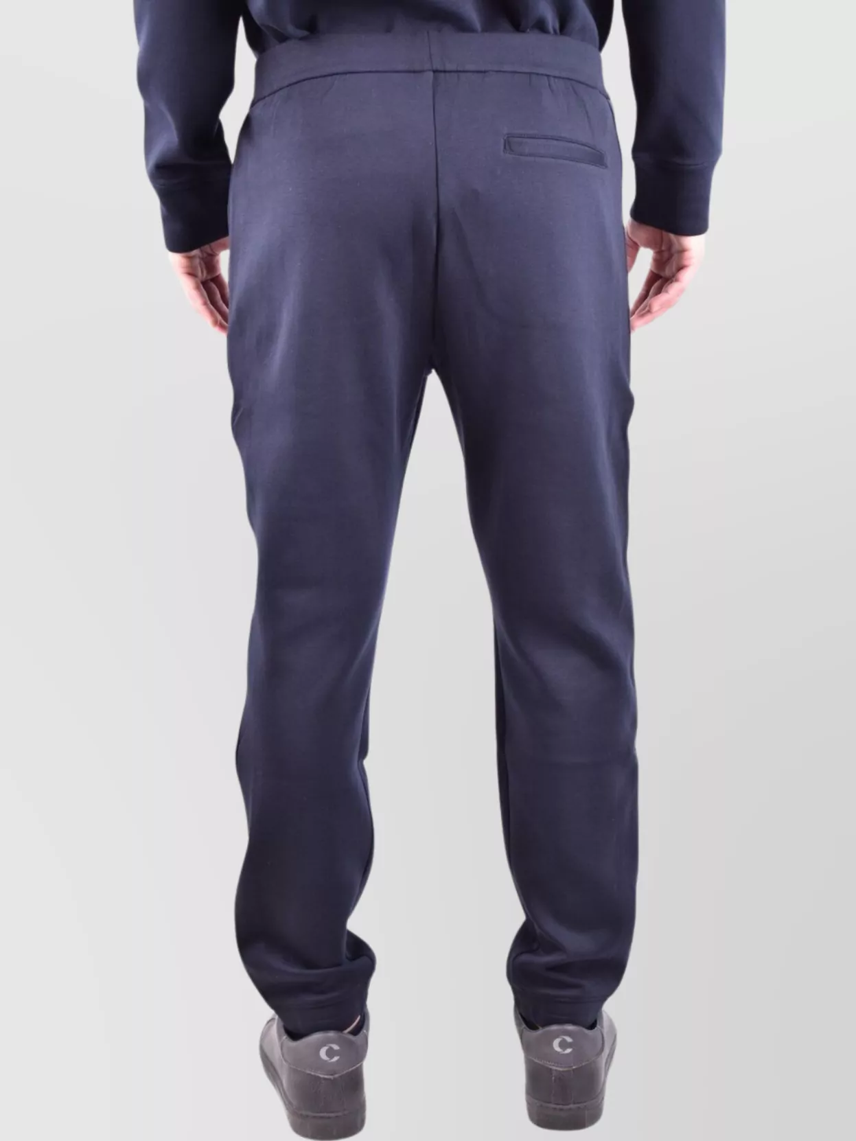 Emporio Armani Elastic Waistband Trousers With Side Stripe Detail