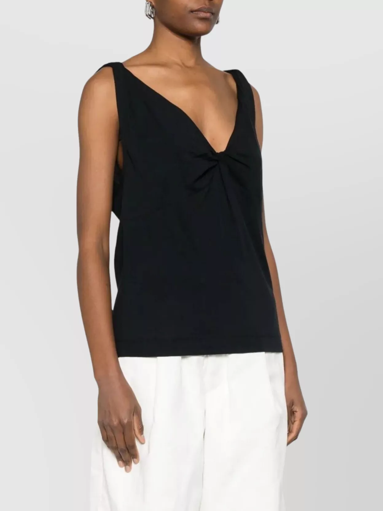 Dries Van Noten Backless Knot Detail Sleeveless V-Neck Top
