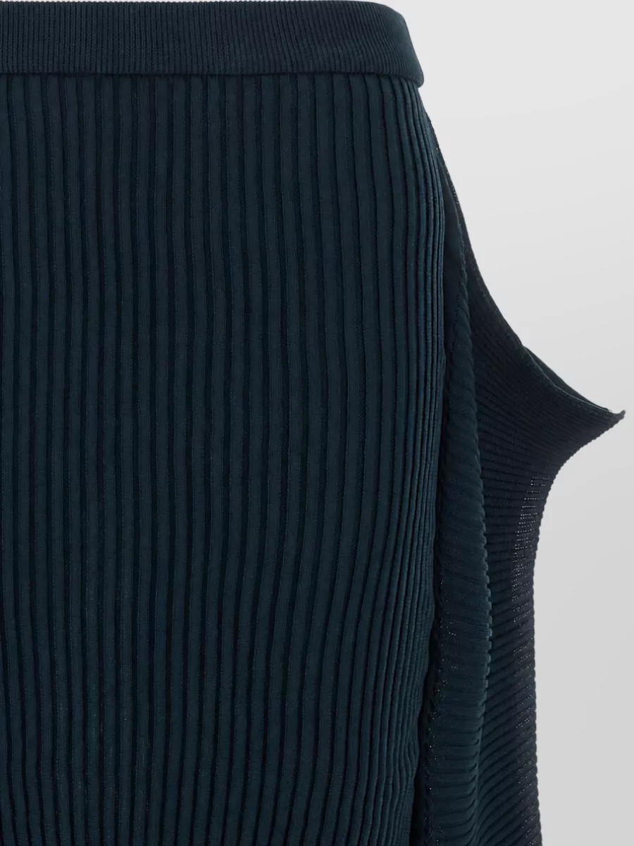 Issey Miyake High-Waisted Ribbed Draped Skirt