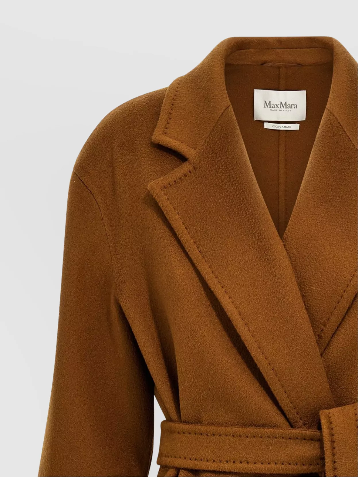 Max Mara 'sophie' Belted Knee Length Coat With Back Vent