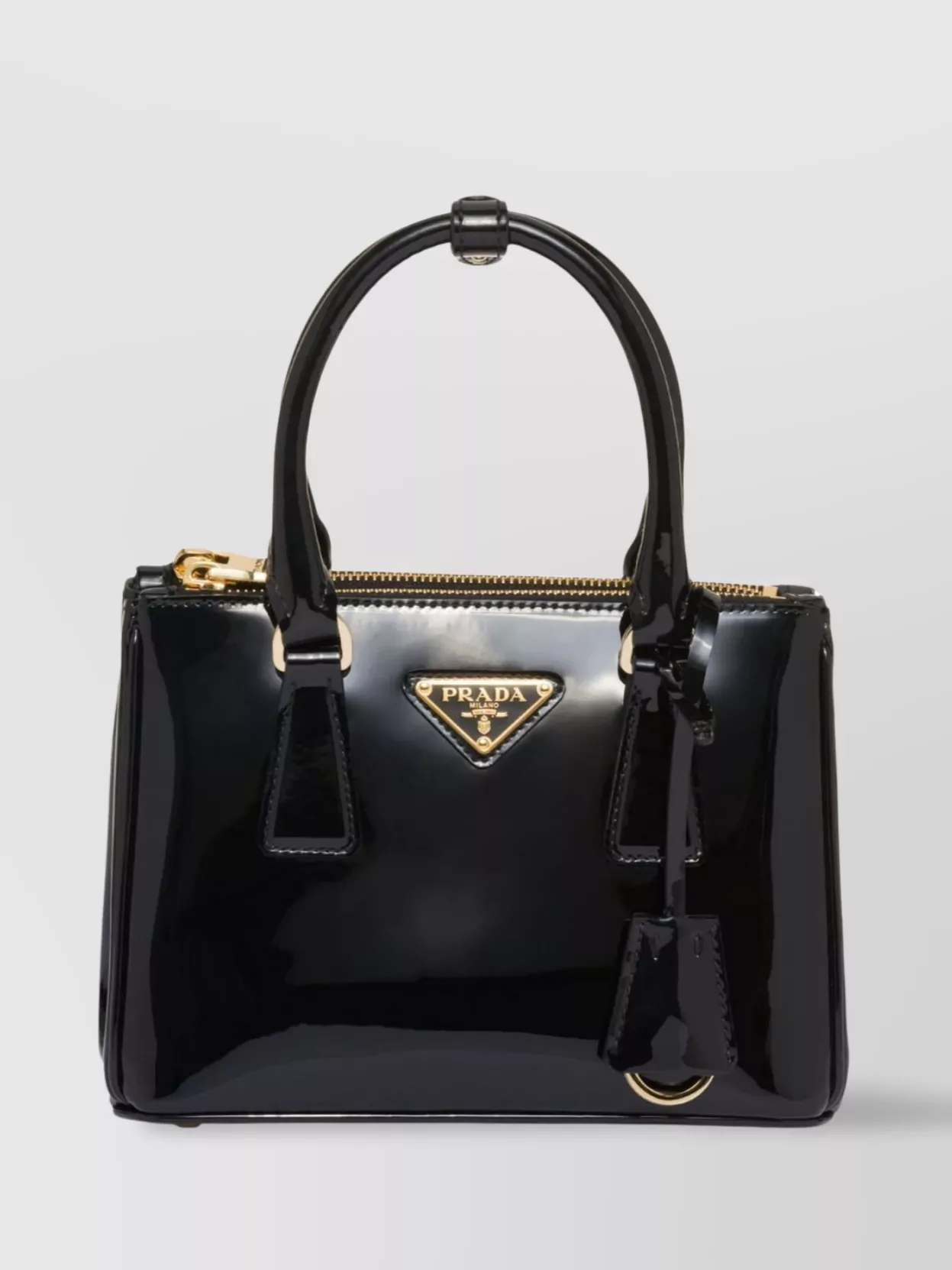 Prada Borsa Galleria Mini In Vernice In Black