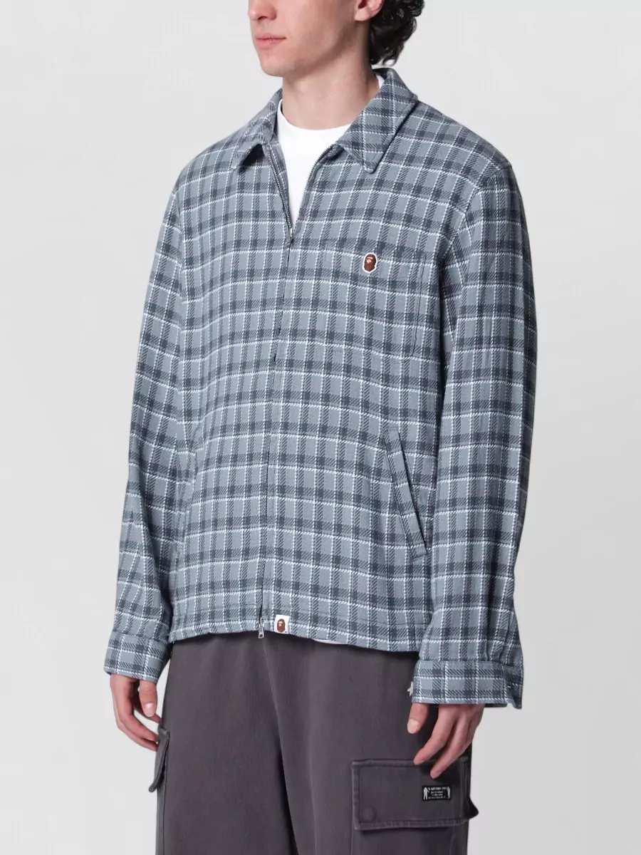 Bape checked cotton zip-up shirt jacket