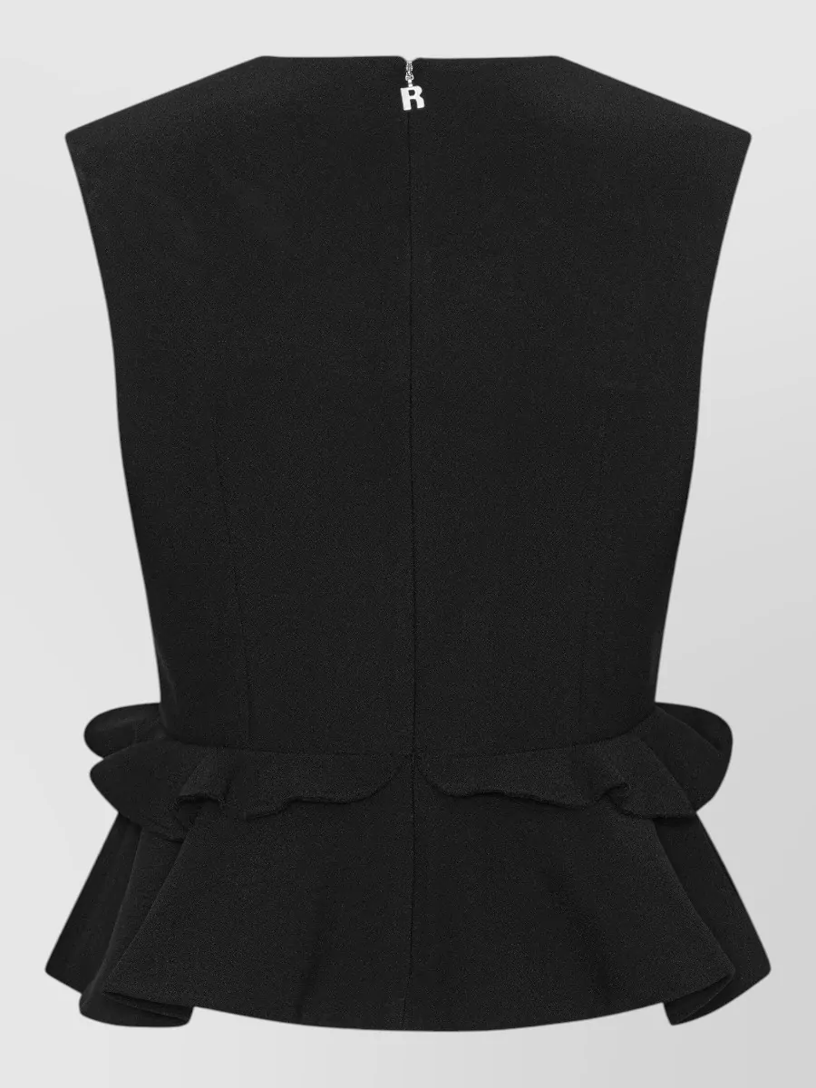Rotate V-Neck Sleeveless Peplum Top