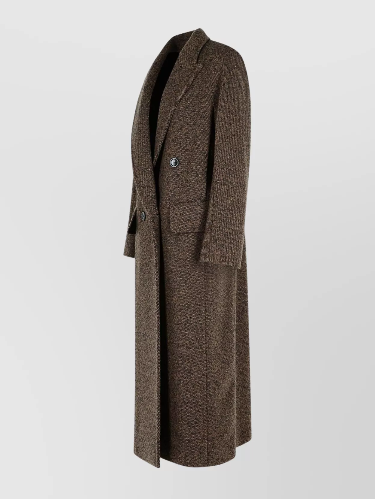 Max Mara Double Breasted Virgin Wool Coat In Brown