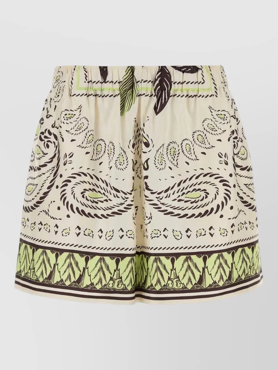 Tory Burch Printed silk cropped trousers