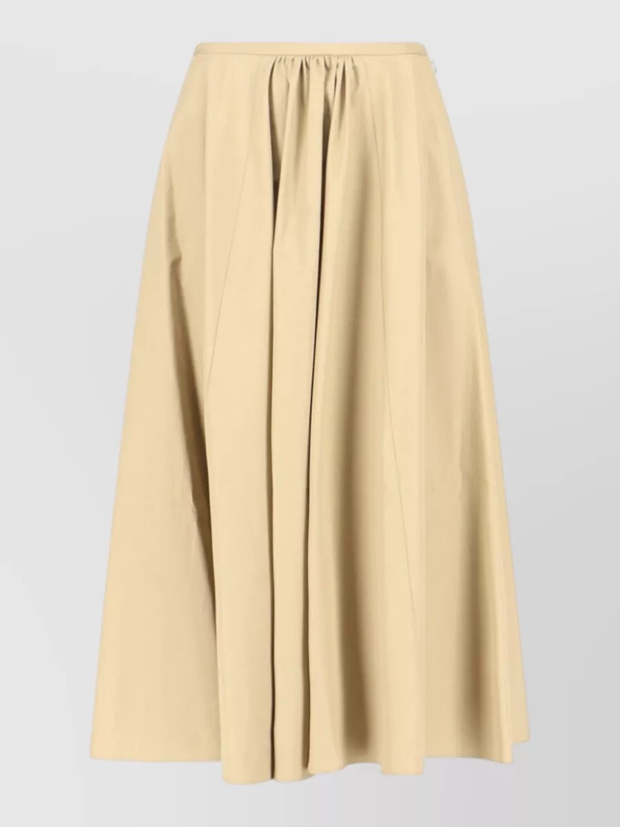Aspesi Cotton Pleated Midi Skirt