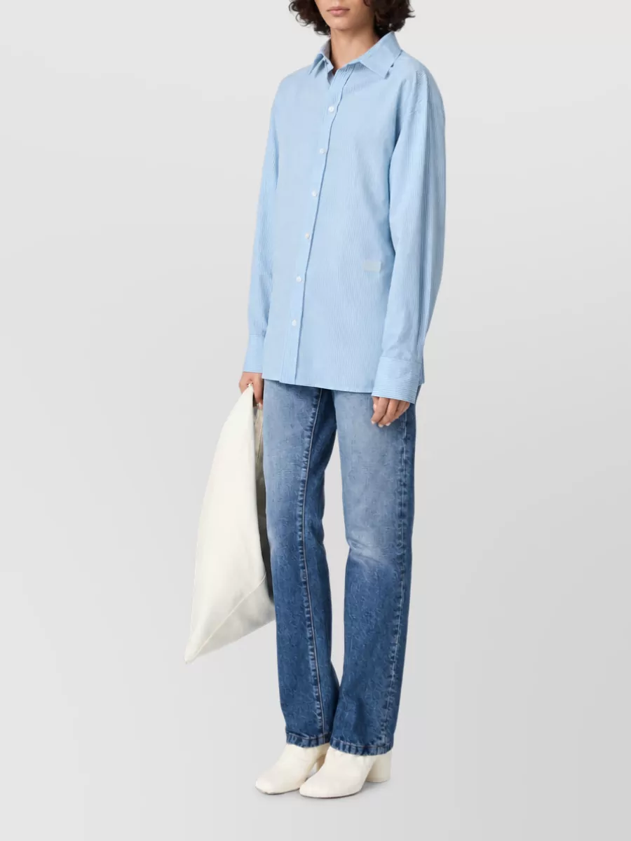 Mm6 Maison Margiela Striped Open Back Shirt