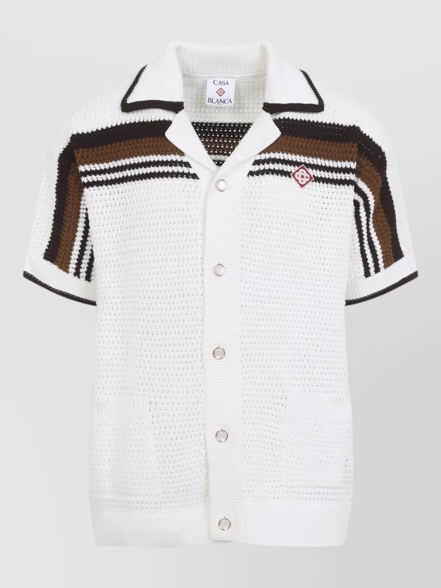 Casablanca Crochet-knit short-sleeve shirt