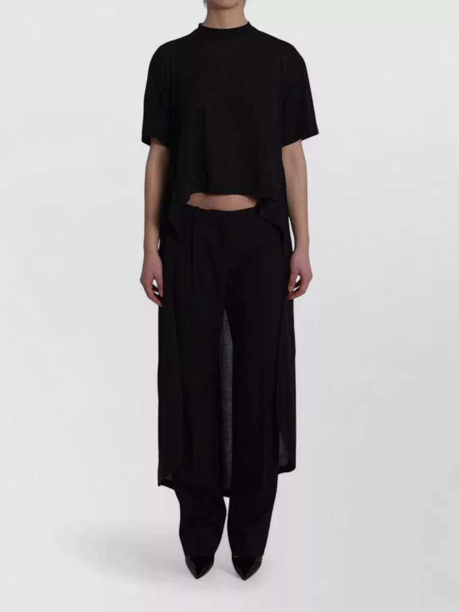 Balenciaga Sheer Jersey Maxi Train T-Shirt Dress