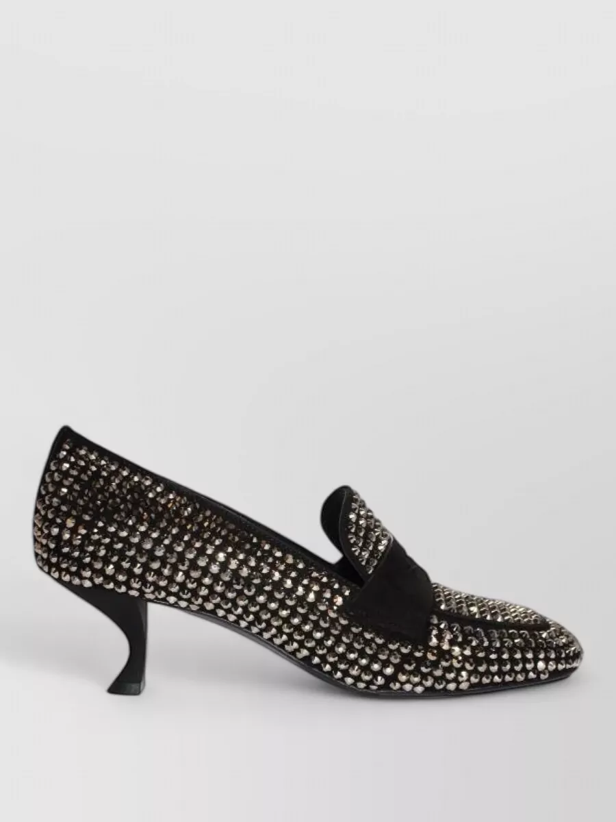 La Rose Crystal-Embellished Heeled Loafers