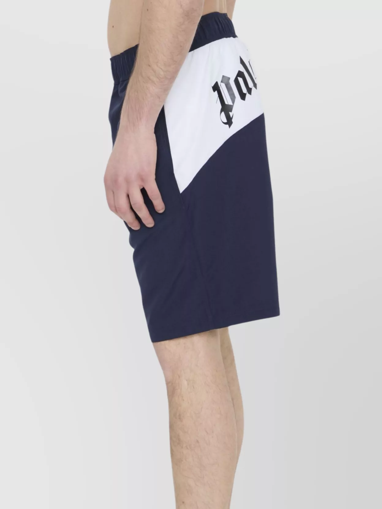Palm Angels Logo Swimshorts Featuring Pockets In Blue