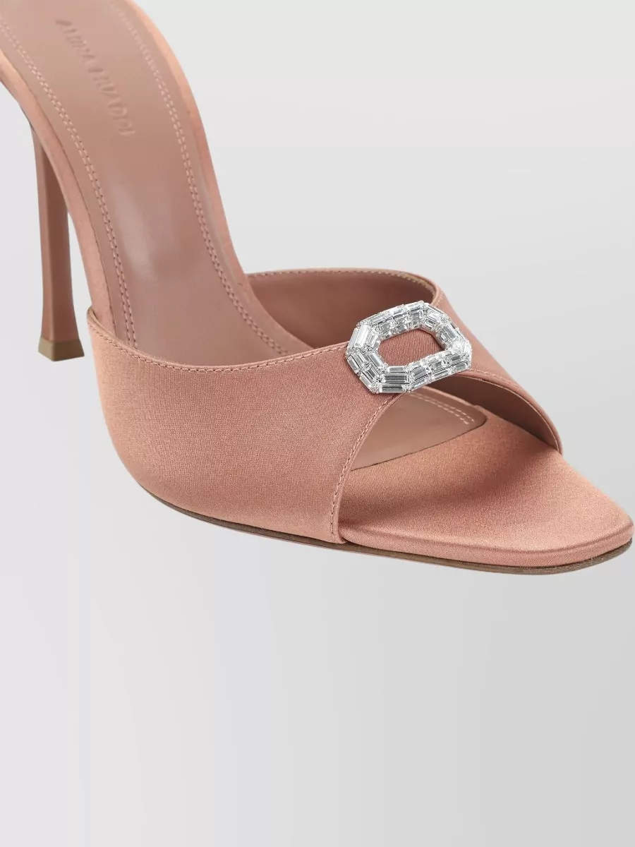 Amina Muaddi Silk Crystal-Embellished Mules