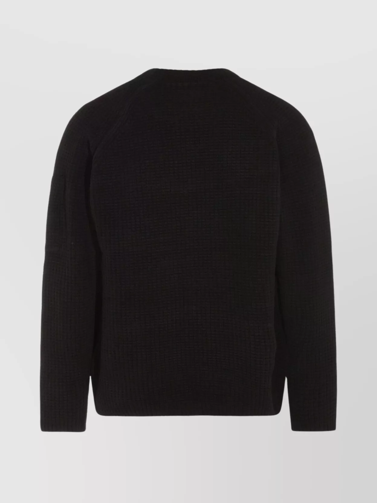 C.p. Company Long Sleeve Crew Neck Sweater With Arm Patches In Blue