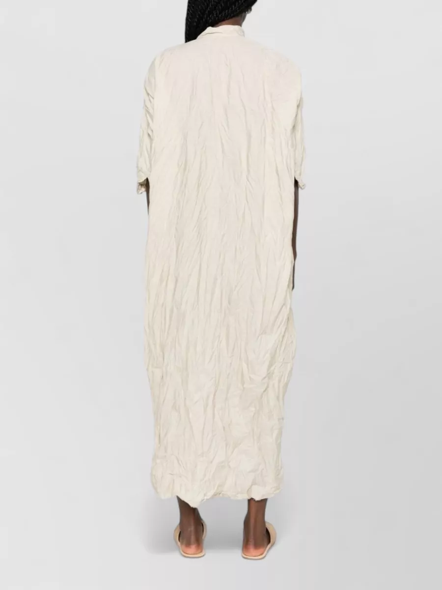 Daniela Gregis Crinkled V-Neck Midi Dress
