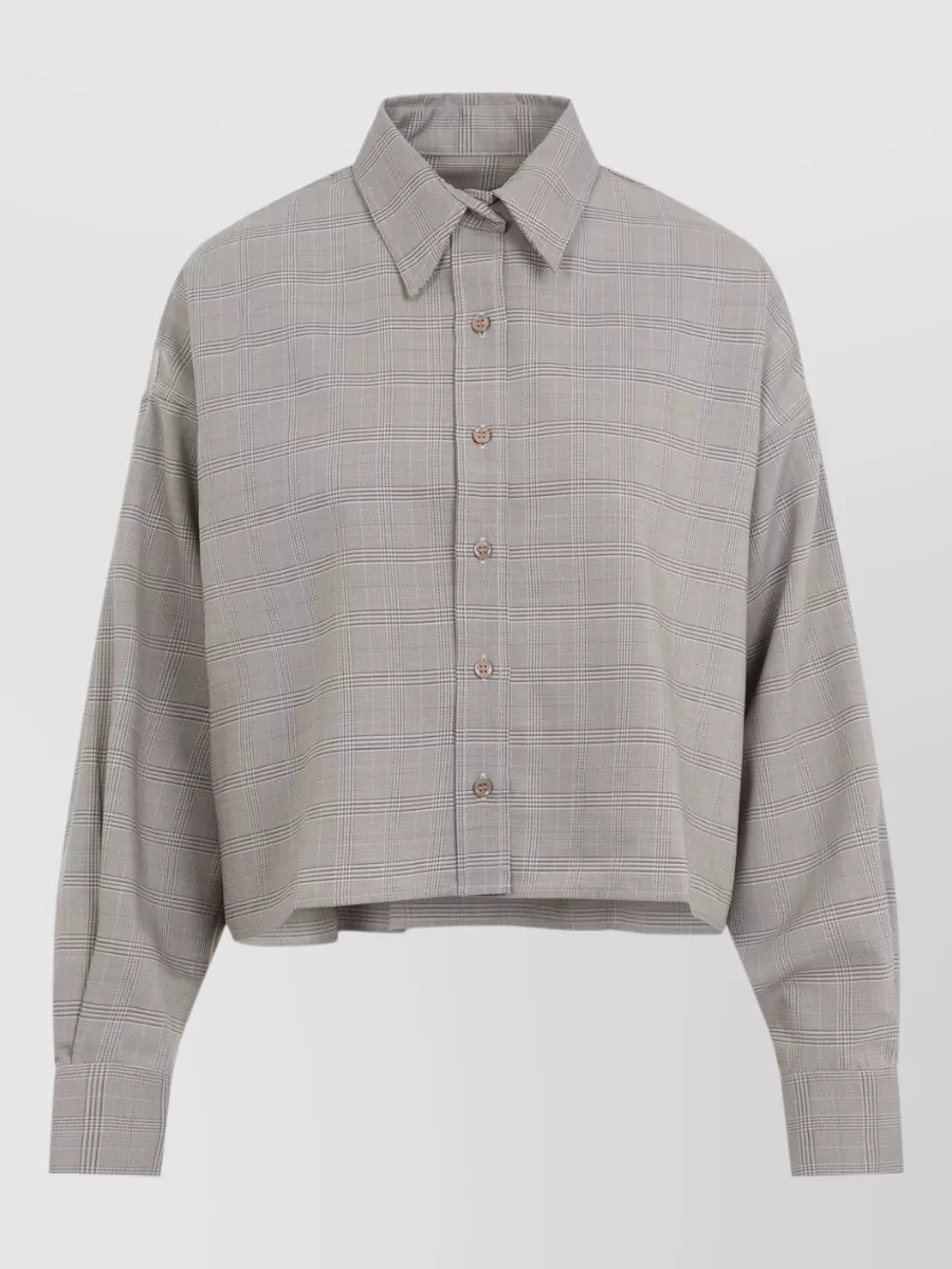 The Frankie Shop Cropped plaid boxy shirt jacket