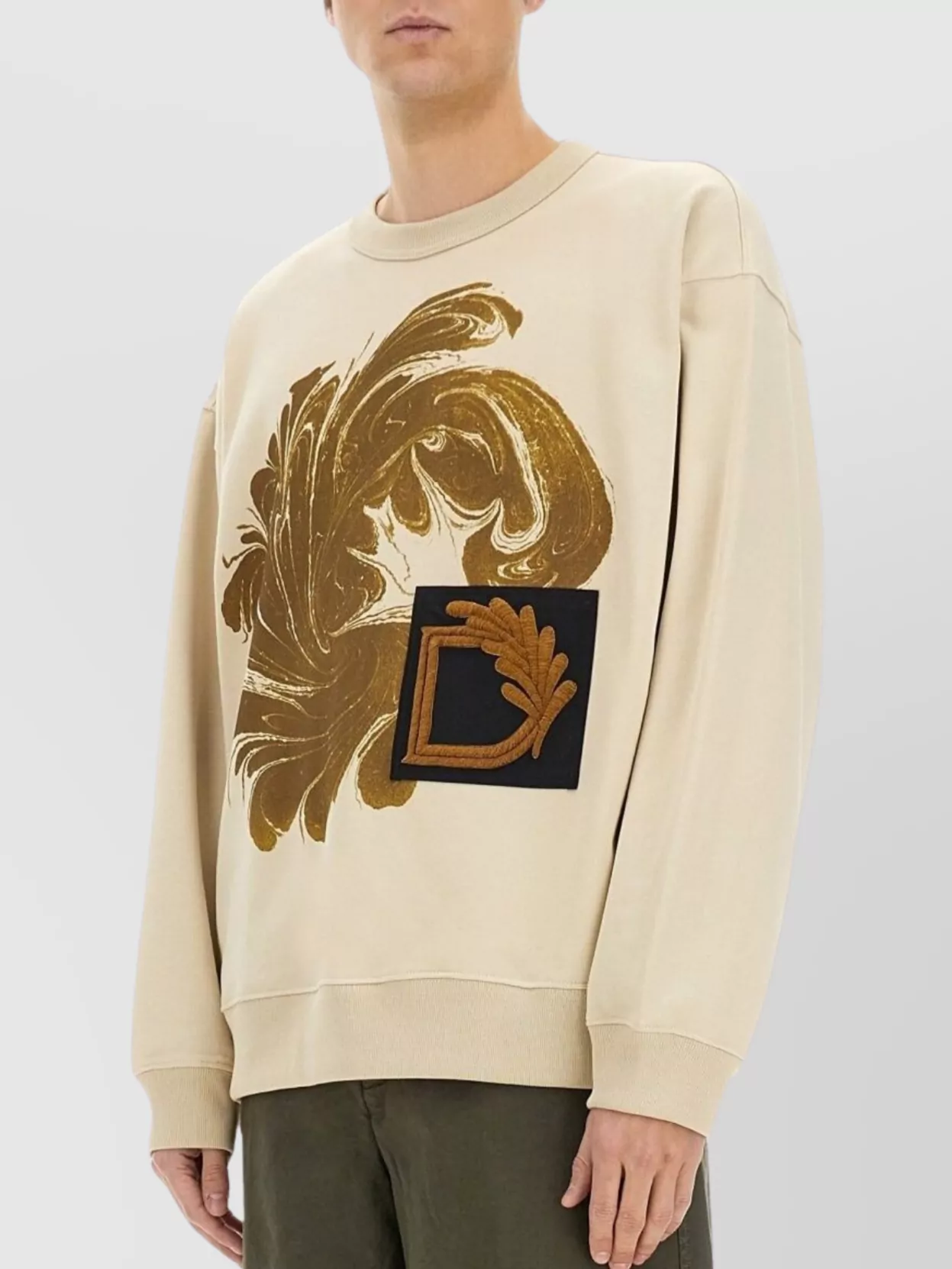 Dries Van Noten Graphic Crew Neck Long Sleeve Sweatshirt