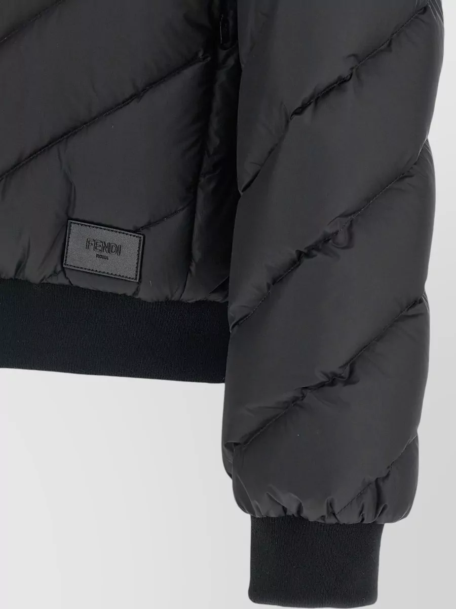 Fendi Reversible Hooded Down Jacket Chevron Quilting