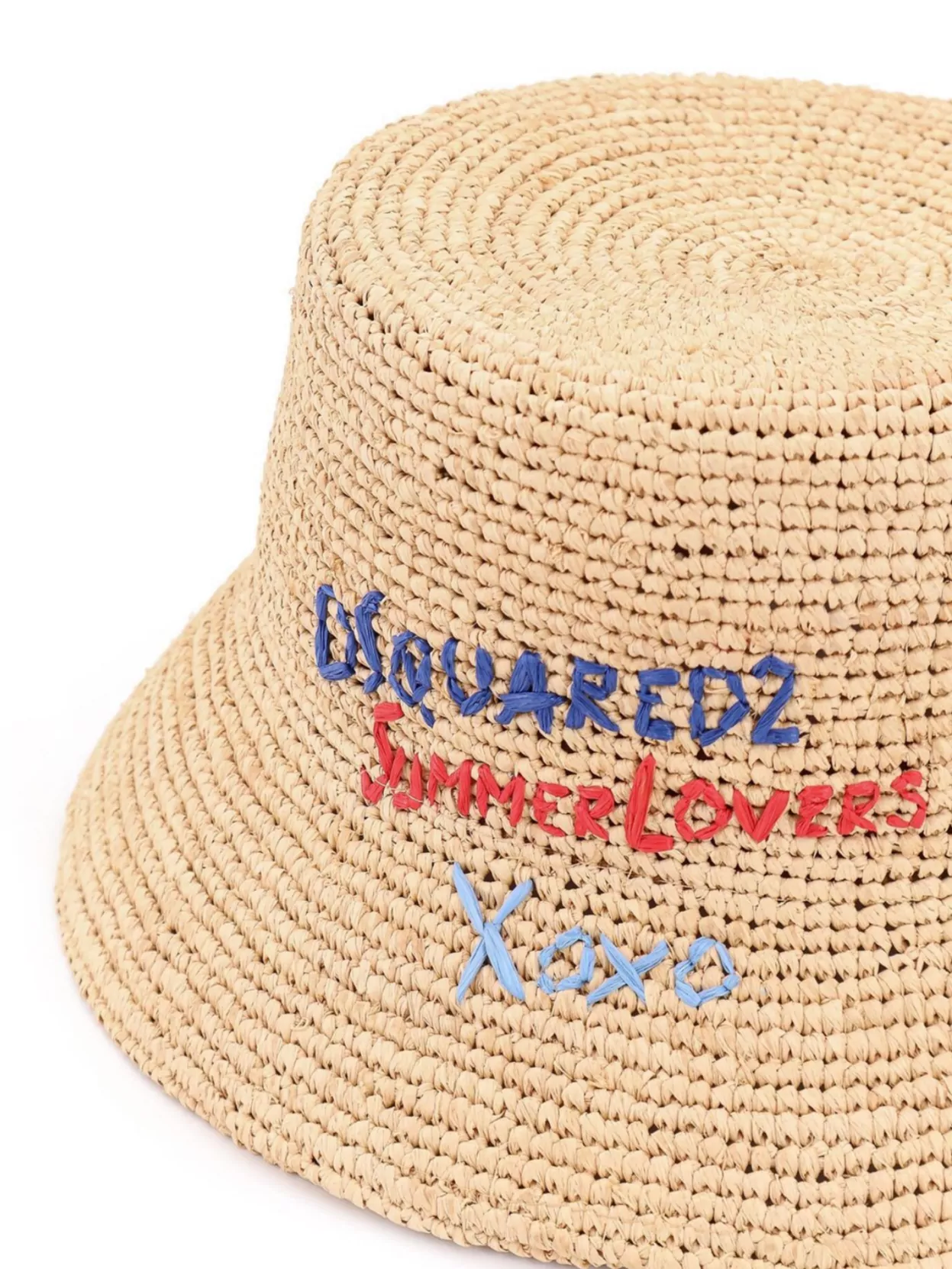Dsquared2 Summer Lovers Natural Rafia Cloche Hat