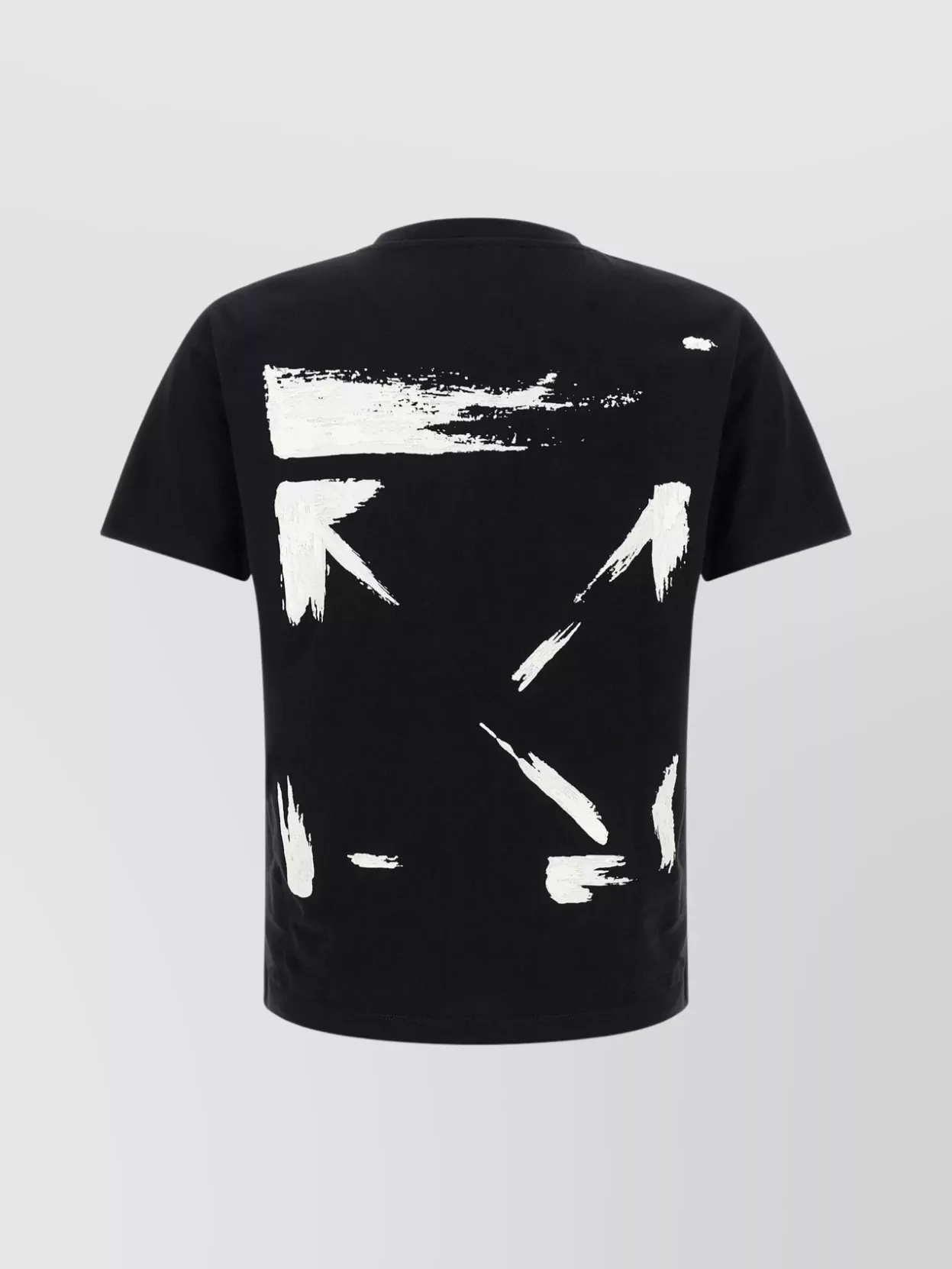Off-white Black T-shirt With Embroidered Lettering In Black