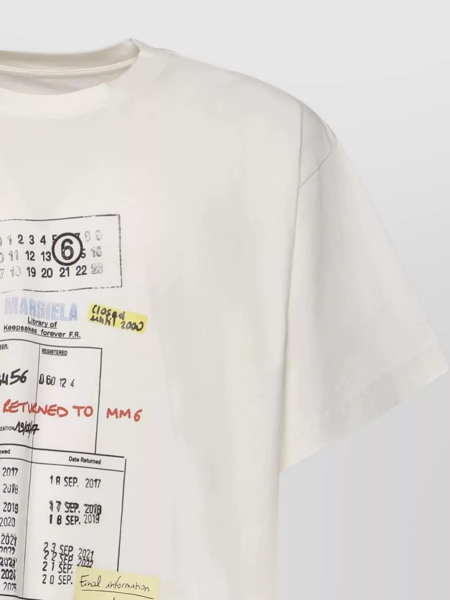 Mm6 Maison Margiela Cotton T Shirt Crew Neck Graphic Print