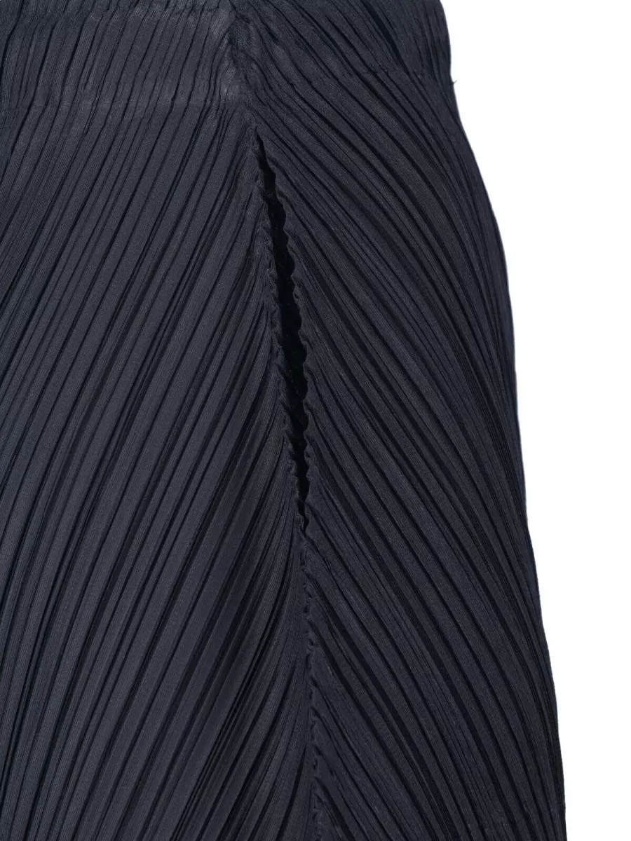 Pleats Please Issey Miyake Pleated Tapered Wide-Leg Trousers