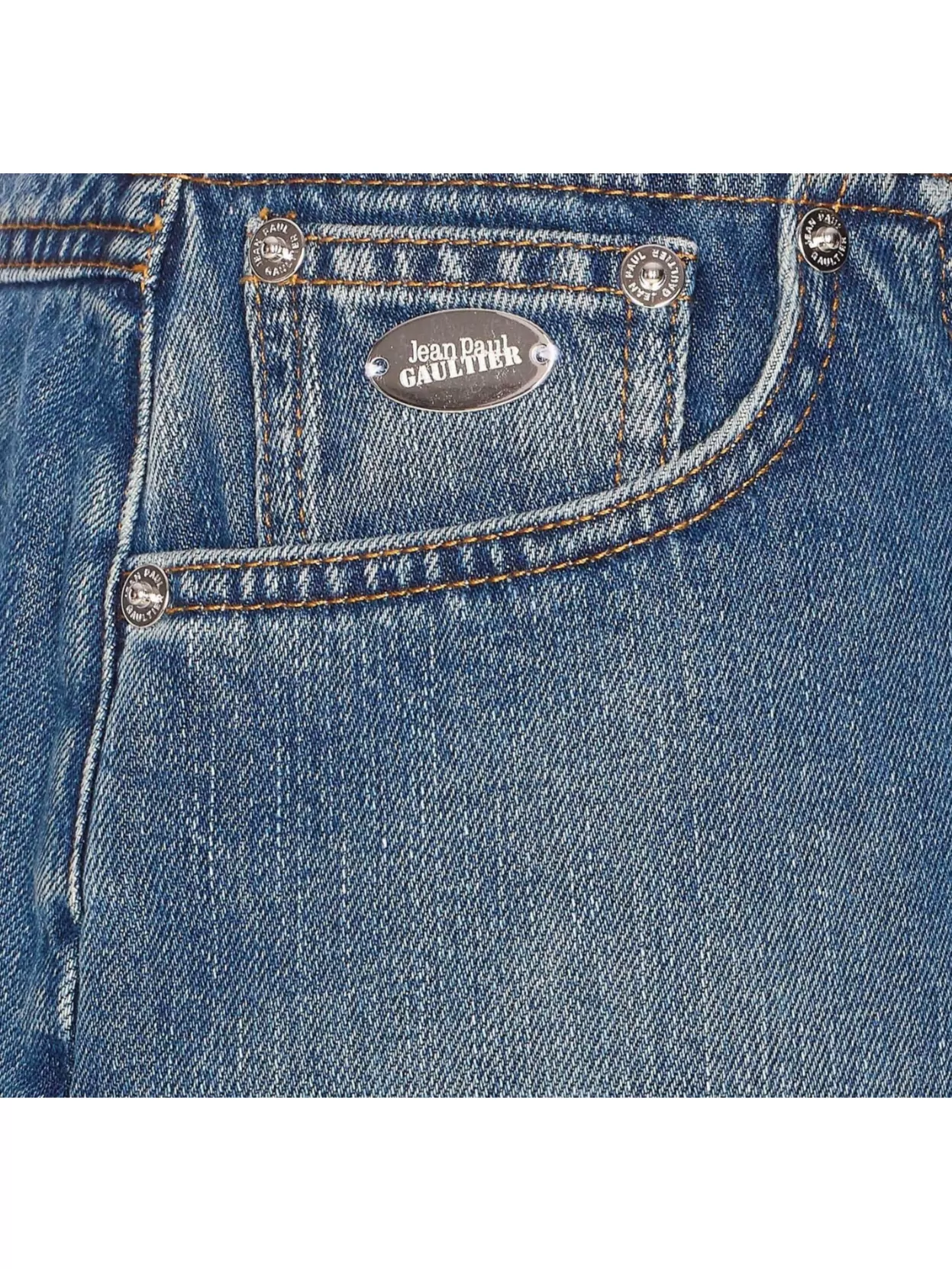 Jean Paul Gaultier Mini Denim Skirt With Pockets And Loops In Multi