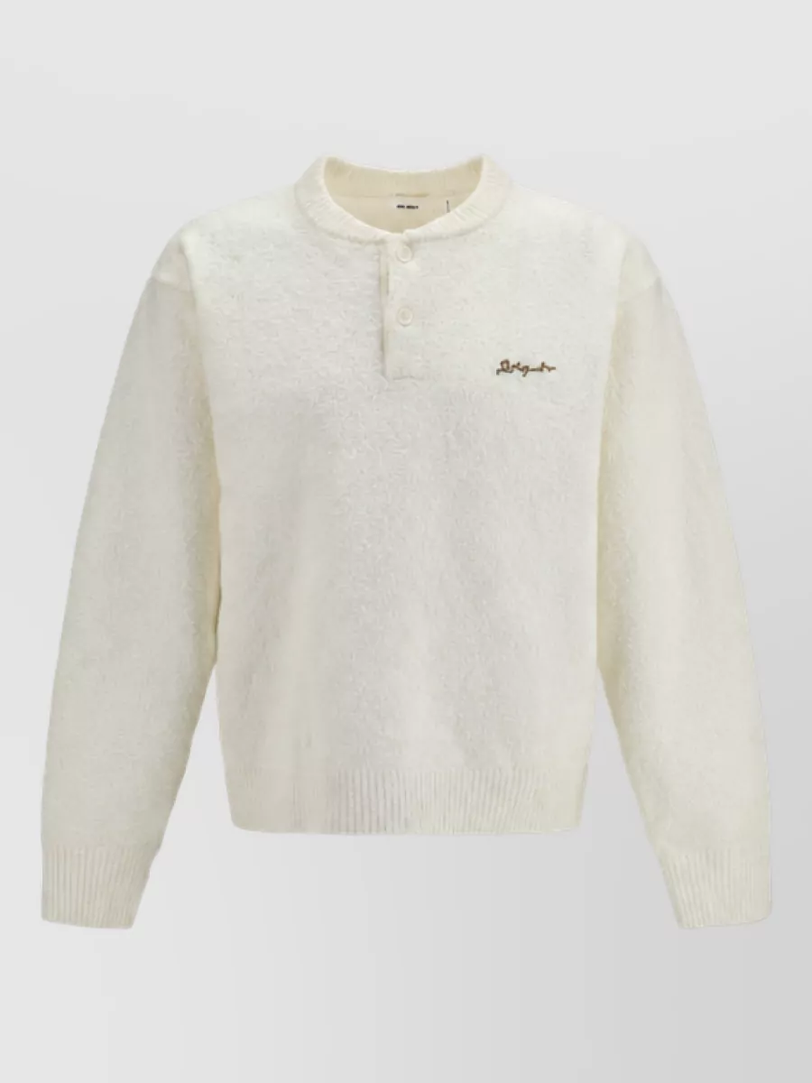 Axel Arigato textured ribbed henley sweater