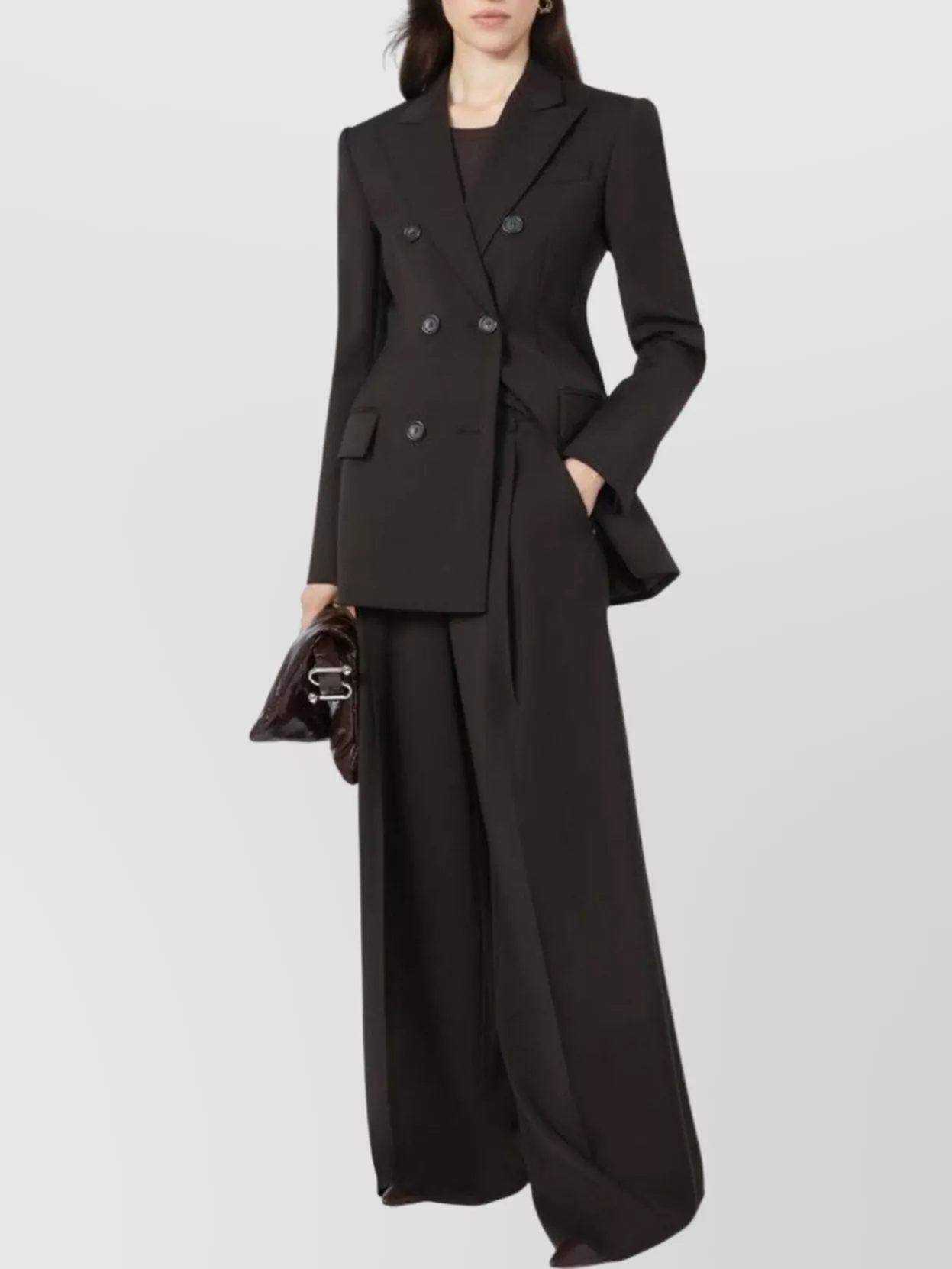 Sportmax Wide Leg Trousers In Natural Wool