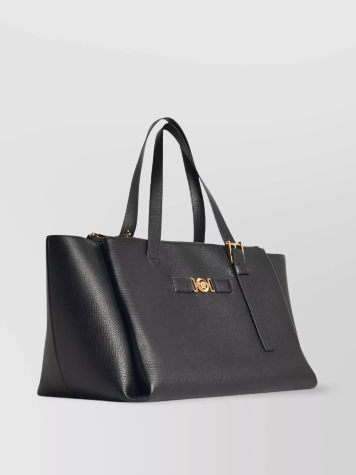 Versace Embossed Leather Duffel Bag Structured Shape
