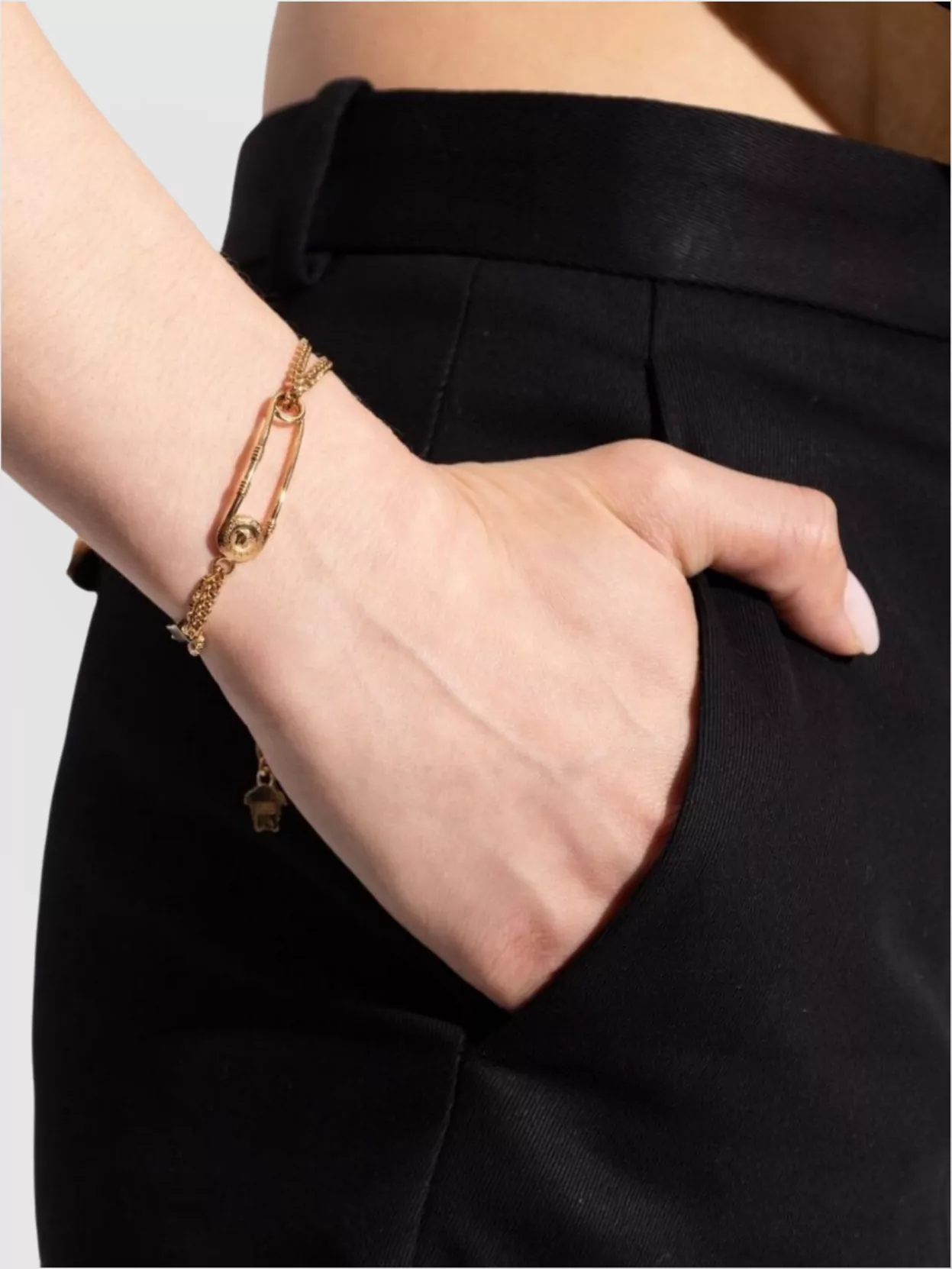 Versace Adjustable Medusa Charm Safety Pin Bracelets