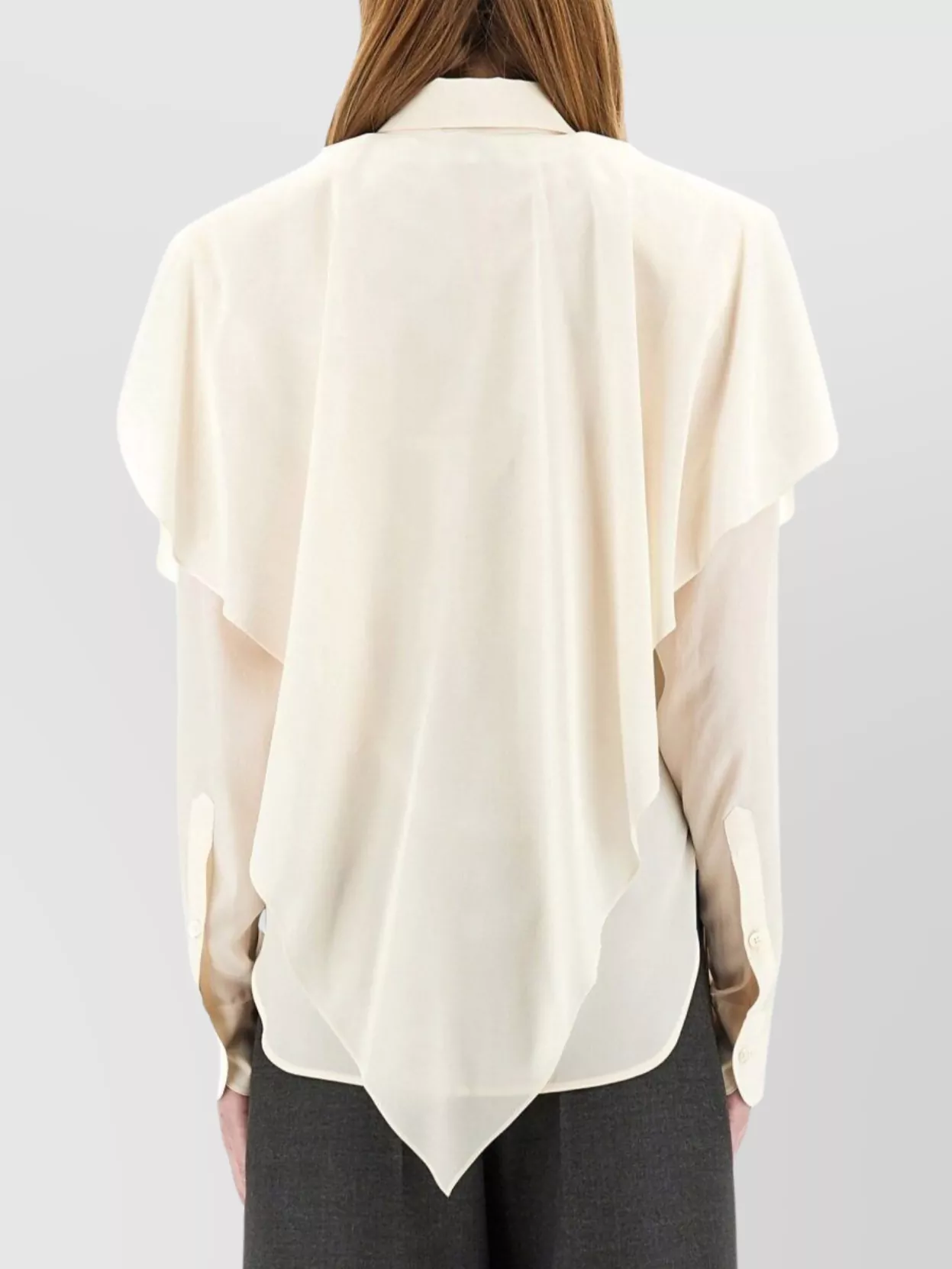 Stella Mccartney Sheer Shirt Layered Panel Draped Design