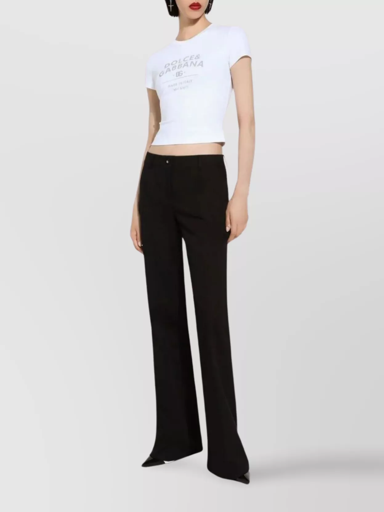 Dolce&Gabbana Lettering Ribbed Fitted Top