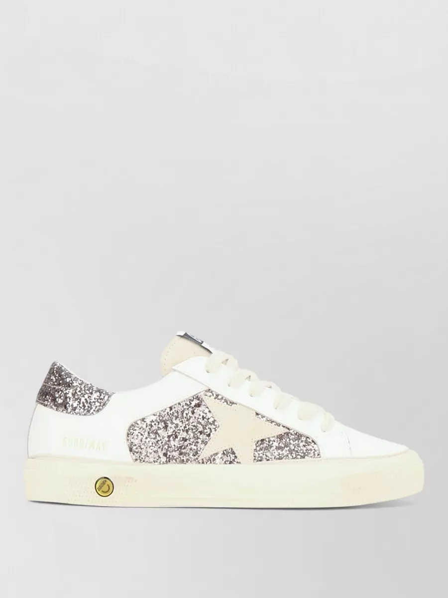Golden Goose leather glitter low-top sneakers