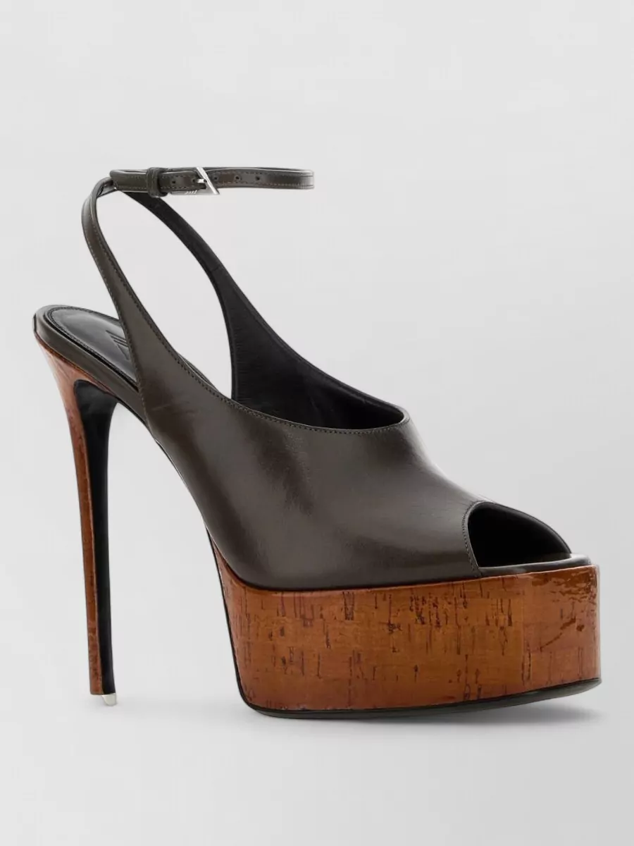 The Attico Leather Platform Sandals