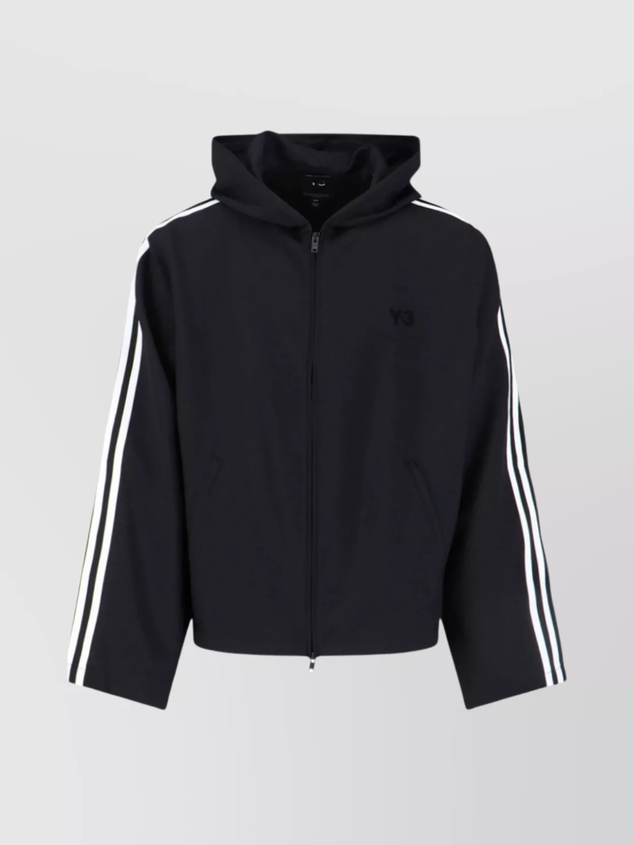 Y-3 Hooded sweatshirt with side pockets and stripes