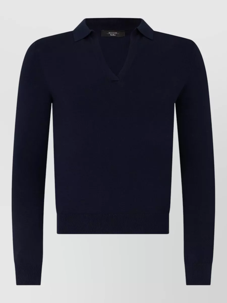Weekend Max Mara Short v-neck long-sleeve top