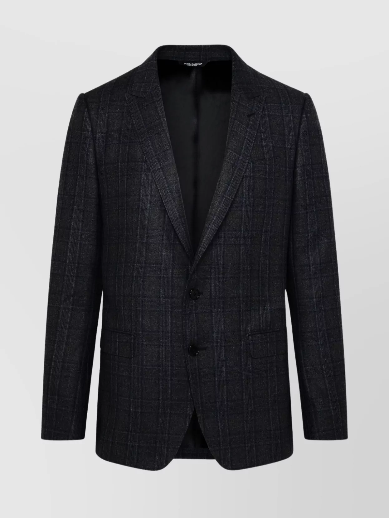Shop Dolce & Gabbana Checkered Wool Blazer Pockets