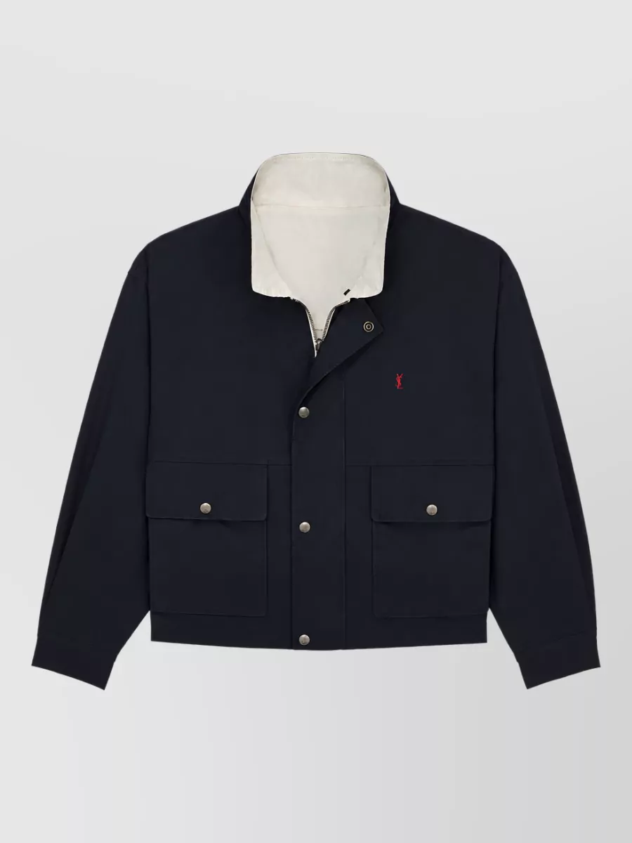 Saint Laurent cotton reversible oversized coat