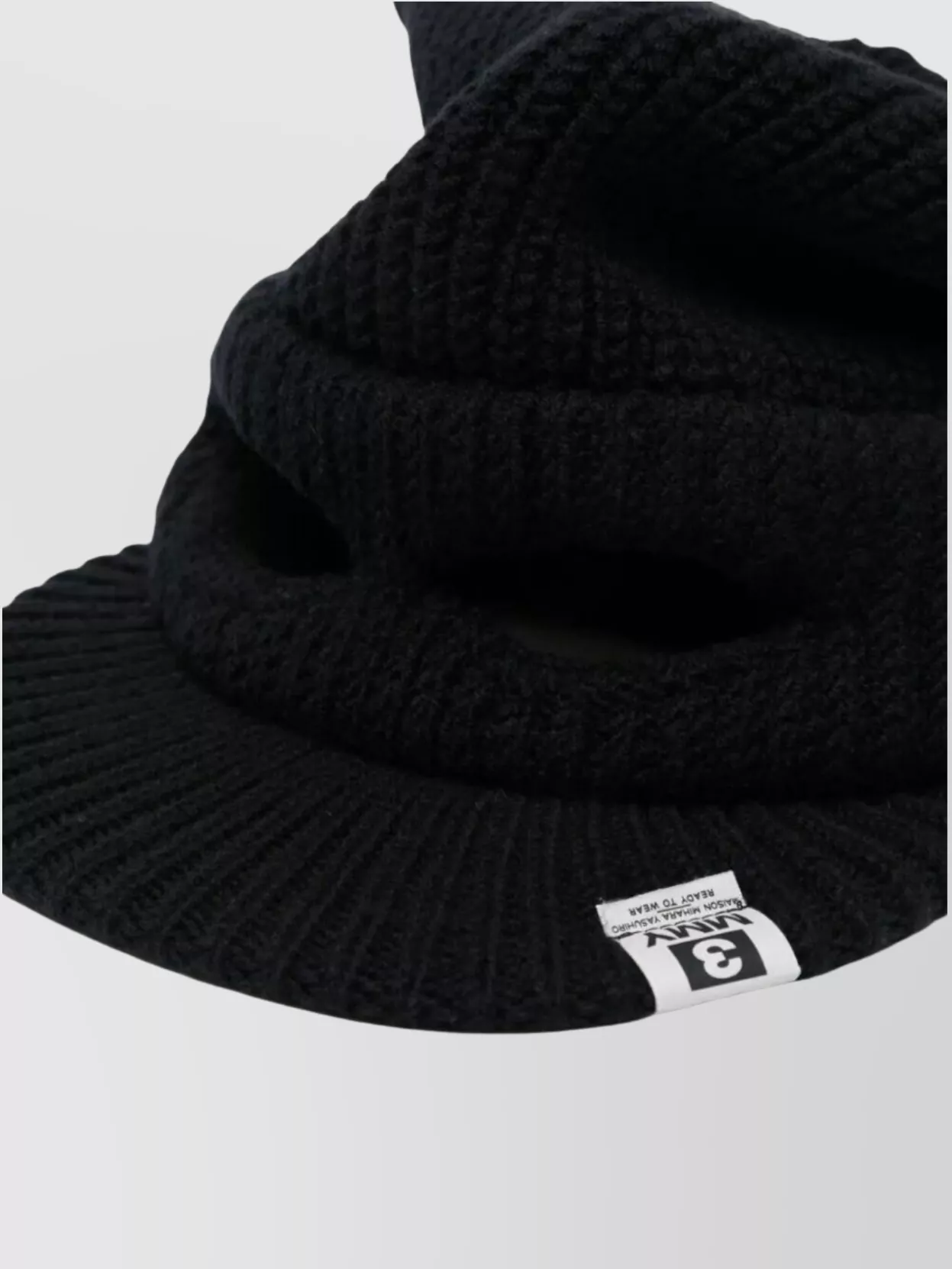 Maison Mihara Yasuhiro Cat Ears Knit Cap With Eye Openings