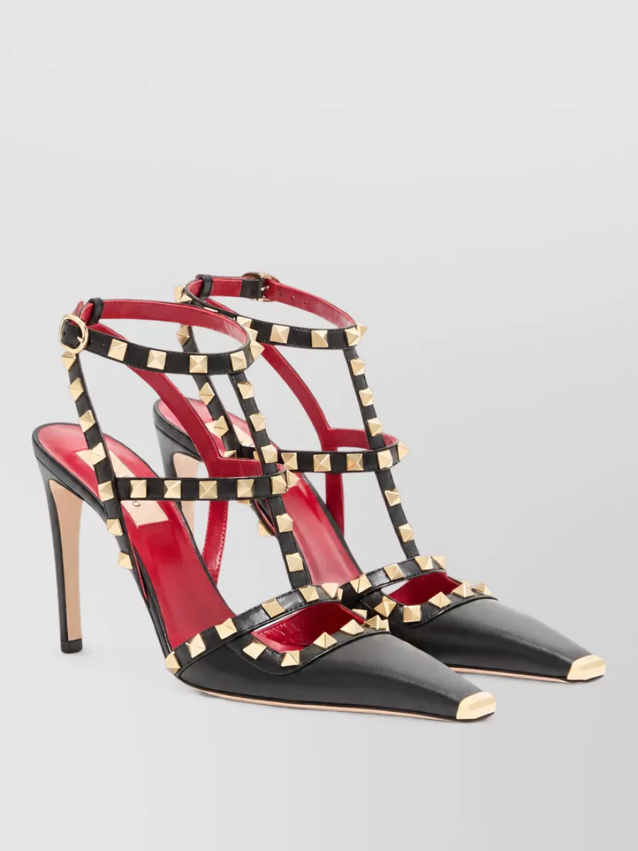 Valentino leather rockstud slingback pumps