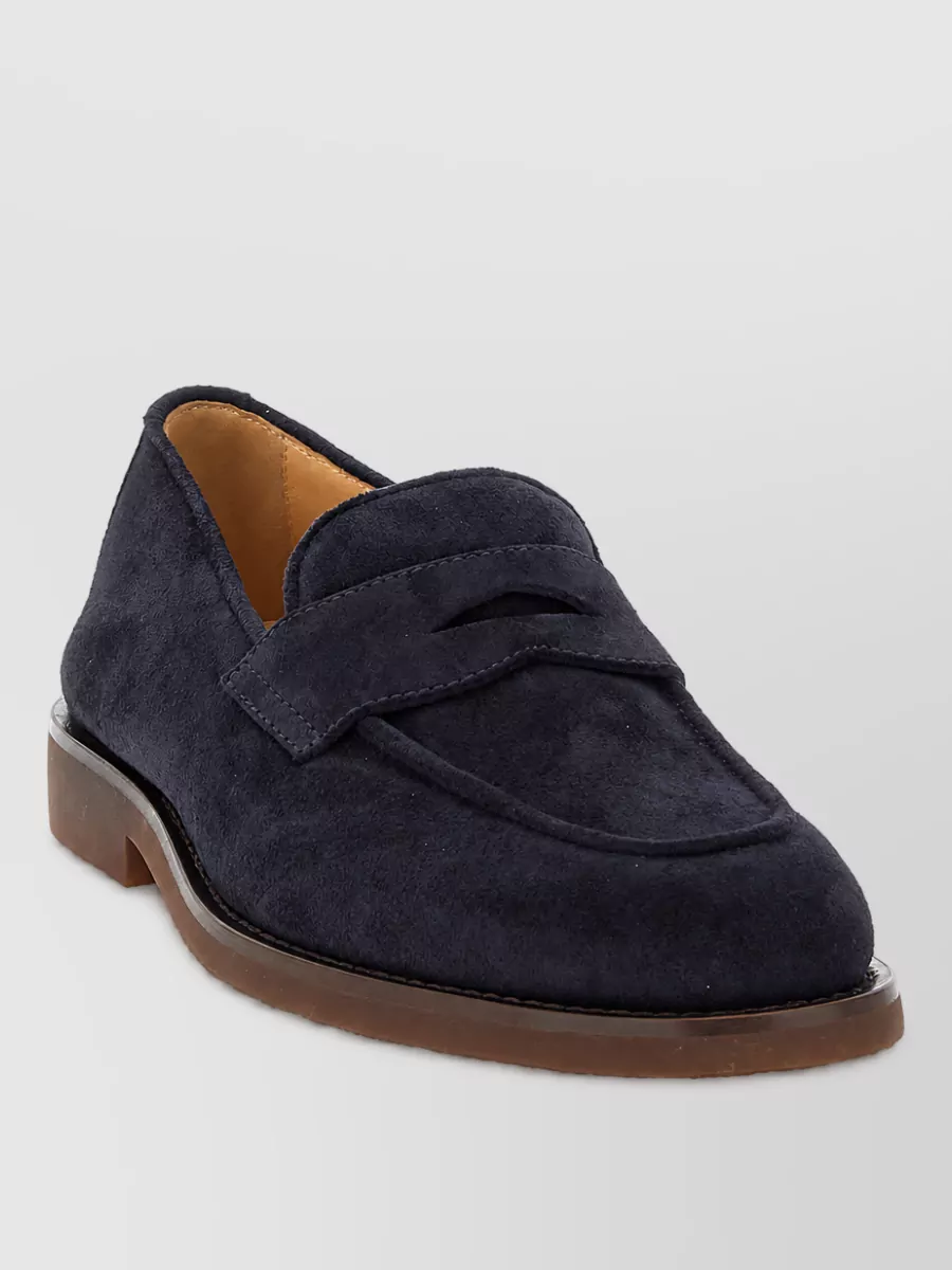 Brunello Cucinelli suede penny loafers