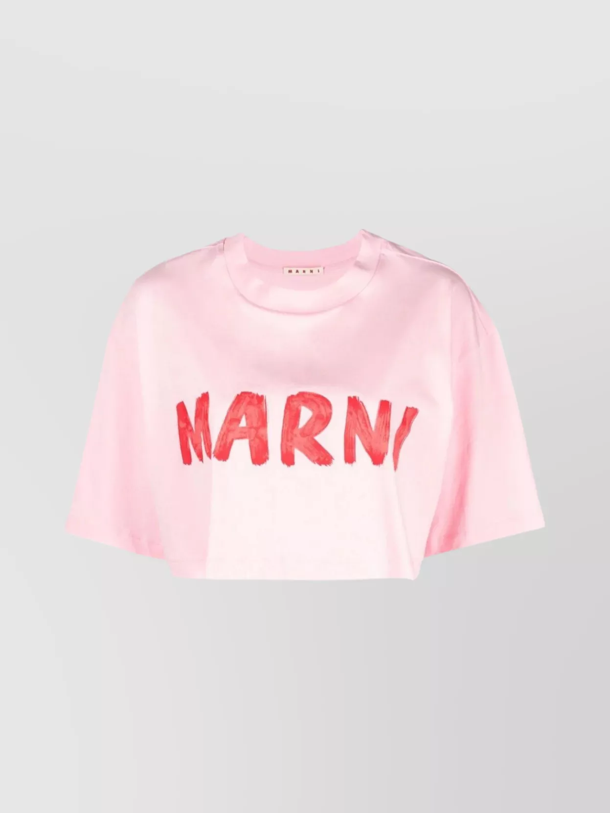 Shop Marni Brushstroke Print Crew Neck T-shirt In Cream