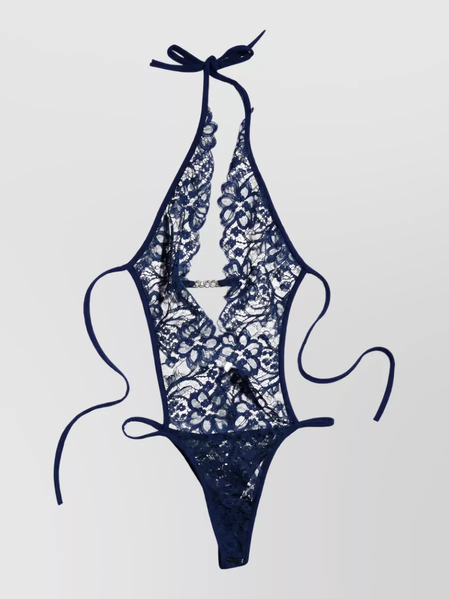 Gucci floral lace halterneck bodysuit