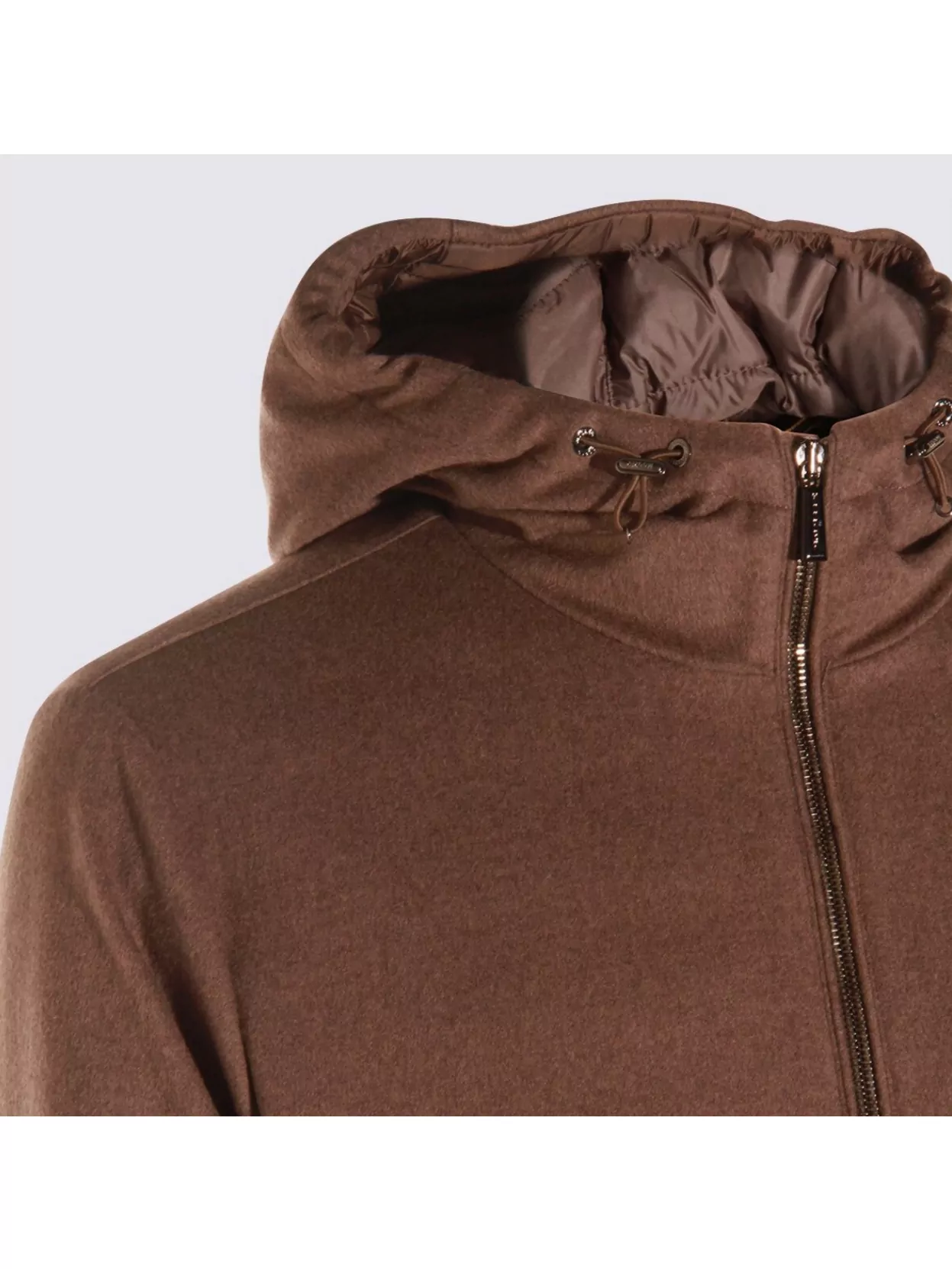 Moorer Hooded Down Jacket With Ribbed Cuffs And Hem