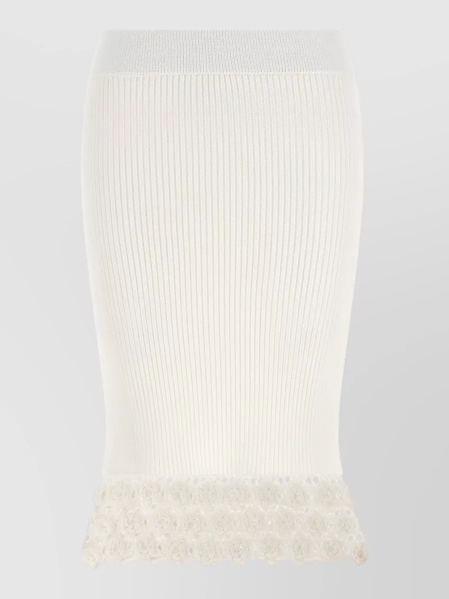 Ganni crochet knit midi skirt