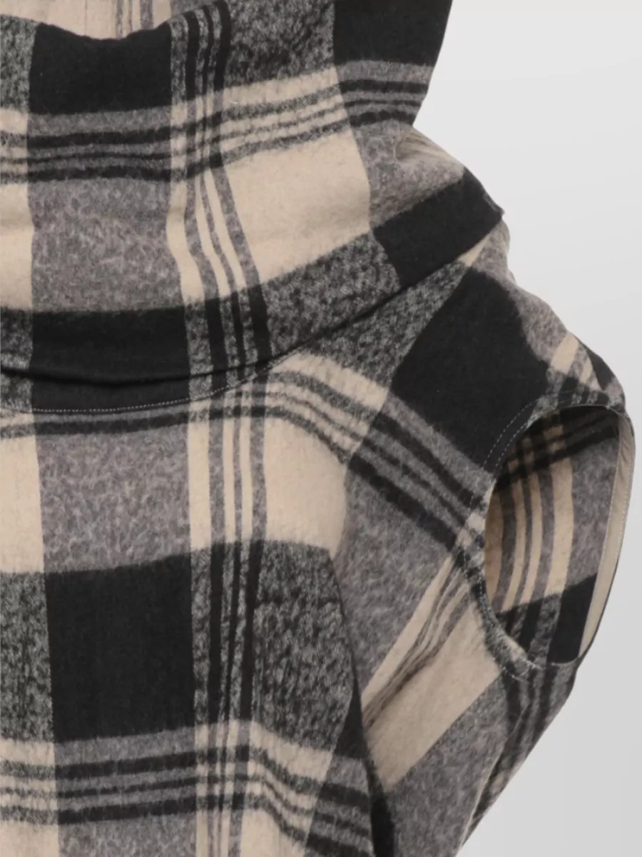 Rick Owens Checked Sleeveless Cape