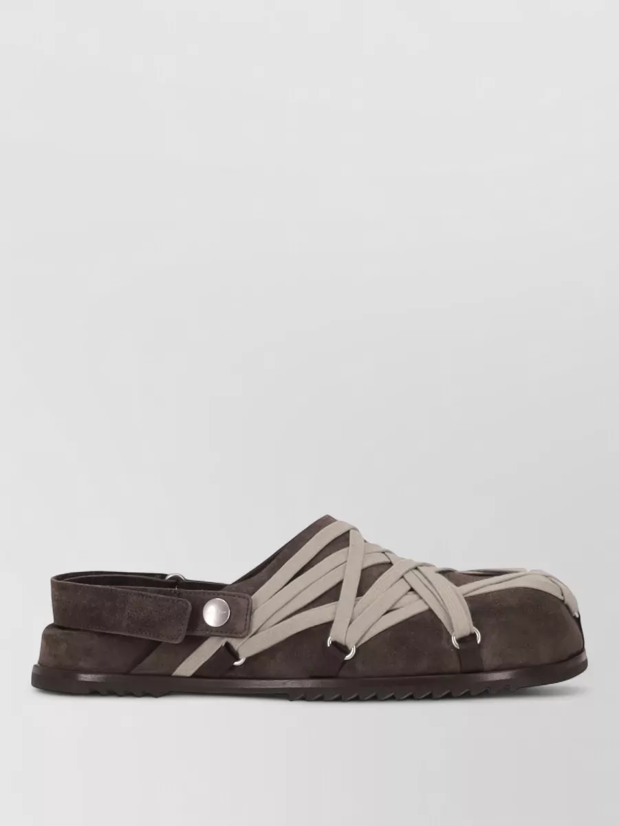 Rick Owens Megalace Flat Sandals Open Toe Straps